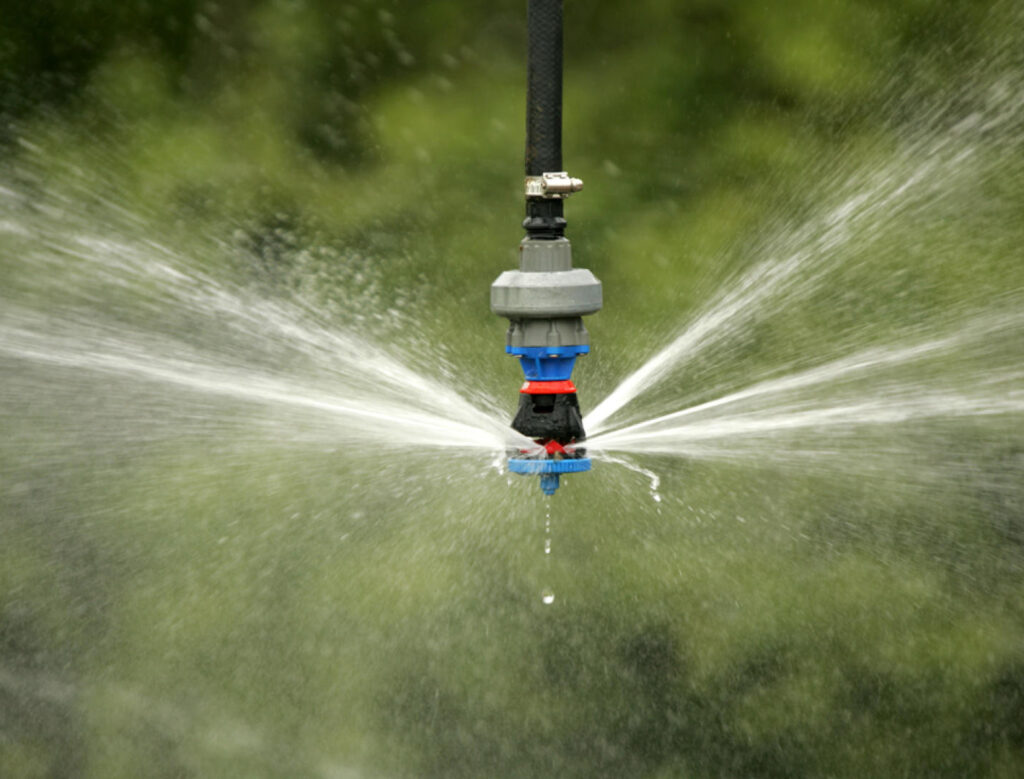 Nelson Sprinkler Head with Water Spraying